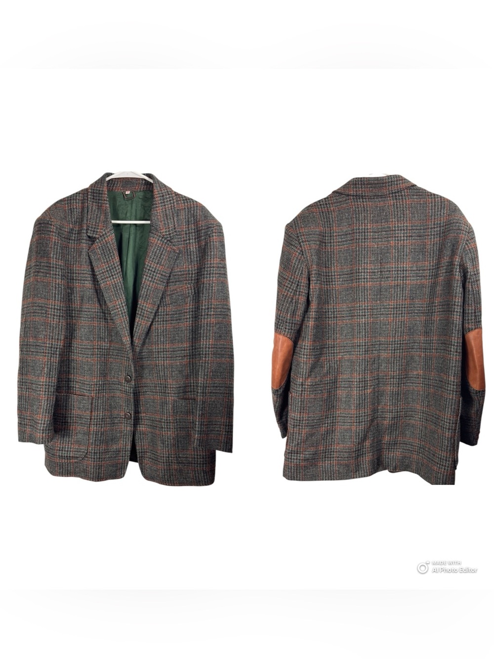 Vintage Freedom Wear Size 40 Irish Tweed Multicolor Elbow Patches Country Blazer